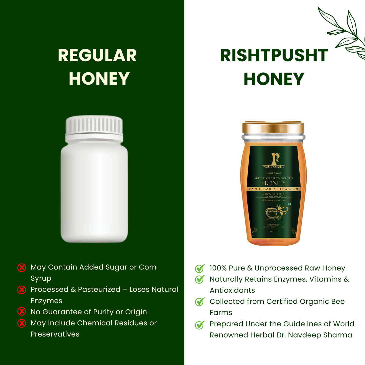 Multiflora Raw & Unprocessed Golden Honey