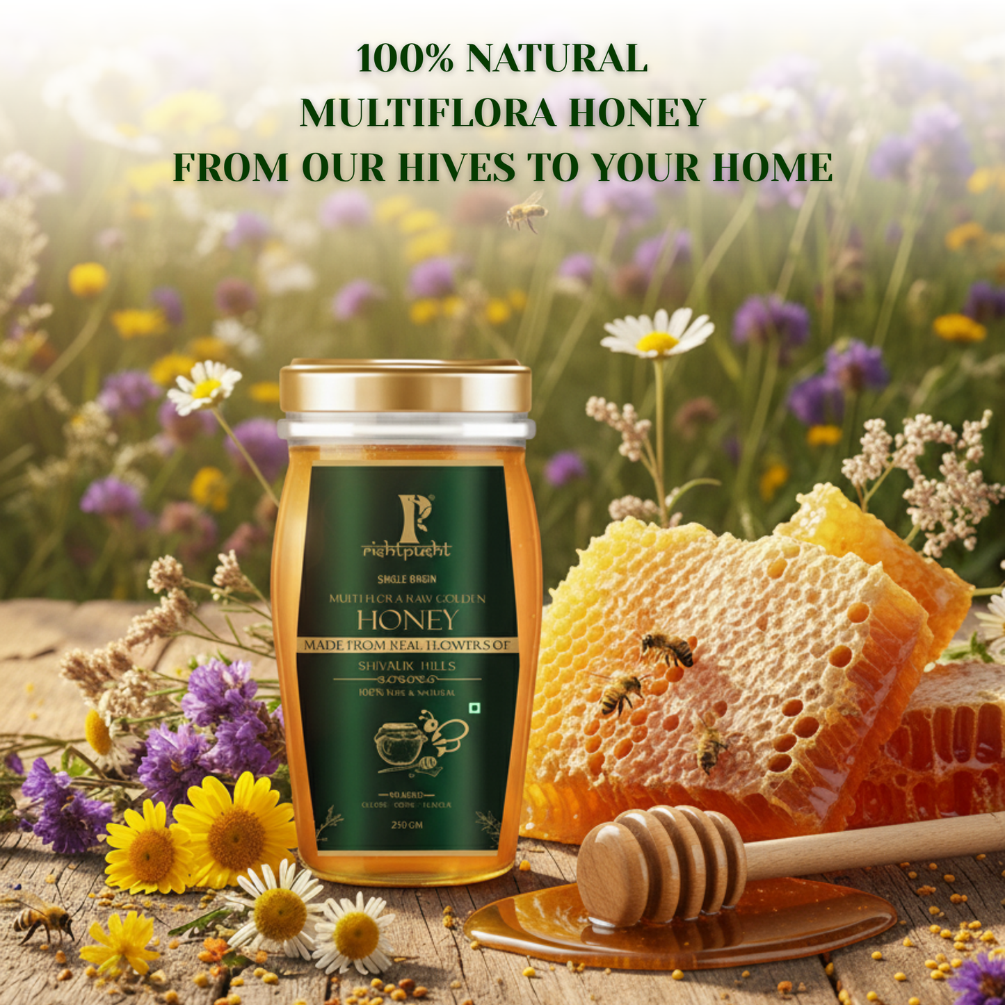 Multiflora Raw & Unprocessed Golden Honey